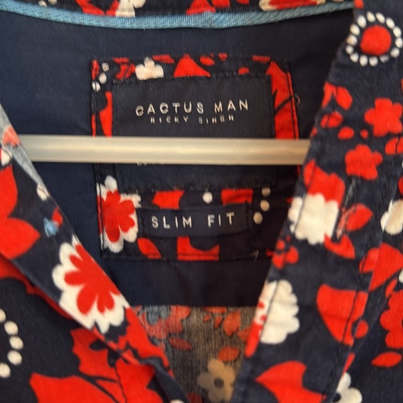 Preowned Men’s Size Large Slim Fit Cactus Man Ricky Singh Button Down Shirt - Picture 2 of 5